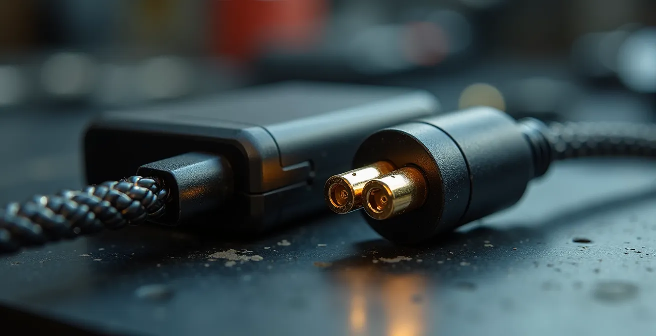 Technical comparison of smart charger versus cheap charger showing charging curves and heat generation
